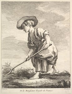 Pikkutyttö maataloustöissä, ensimmäisestä Figuurikirjasta M...:n posliinien jälkeen, 1757.