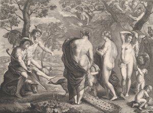 Pariisin tuomio, 1750 tekijältä Pierre Etienne Moitte