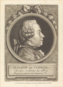 herra Clicot de Clerval tekijältä Pierre Etienne Moitte after Charles Nicolas Cochin II