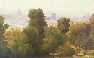 Pariisi nähtynä Heights of Bellevillestä, n. 1830 tekijältä Pierre Etienne Theodore Rousseau