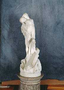 Kuoleman hahmo syleilee naista alaston (marmori) tekijältä Pierre Eugene Emile Hebert