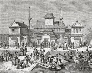 China, Shanghai, Shanghai Customs House, gravura finlandesa