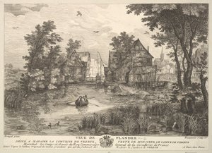 Näkymä Flanders Veue de Flandreen maalauksen jälkeen Madame la Comtessen kokoelmassa .... tekijältä Pierre Francois Beaumont