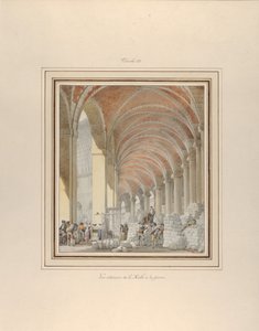 Halle aux Blés, sisänäkymä, n. 1810.