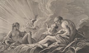 Merkuriuksen ohjeistama rakkaus, 1700-luku. tekijältä Pierre François Basan