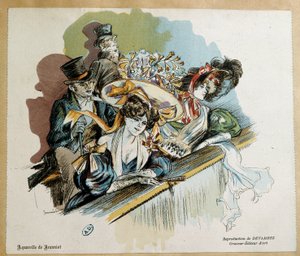 Tyylikkäät parit Pierre Georges Jeanniotin akvarelliteatterissa tekijältä Pierre Georges Jeanniot