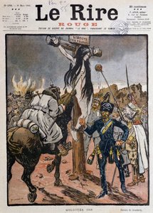 Ristiinnaulittujen kansojen vapaus ("Golgata 1918"") - Jeanniot, teoksessa "" Le Lire Rouge"" 30.3.1918 (kaiverrus) tekijältä Pierre Georges Jeanniot