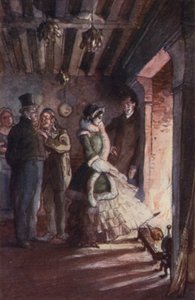 Madame Bovary meni keittiöön ja meni takan luo (väri litho)