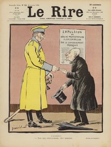 Satiiri Francesin hylkäämisestä Alsacen Saksalle. Kuvitus Le Rirelle