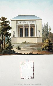 Wondelgemin maalaistalo, Pierre Jacques Goetghebuerin "Alankomaiden kuningaskunnan merkittävimpien monumenttien, rakennusten ja talojen valinta", julkaistu 1827 (akvatinta)