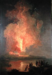 Vesuvius purkautumassa (öljy kankaalle) tekijältä Pierre Jacques Volaire