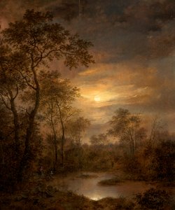 Moonlight Scene (maalaus paneelissa) tekijältä Pierre Jean Hellemans