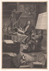 Kultainen vaaka, jossa varoitus vaurauden vaaroista tekijältä Pierre Landry (attributed to)
