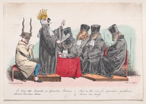 Ja tässä eroamispuvussa, herrat, huomioikaa kaksi asiaa julkaisusta Metamorphoses of the D..., 1829.