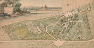 Château de Bagatellen puutarhasuunnitelma, 1817. tekijältä Pierre Lapie