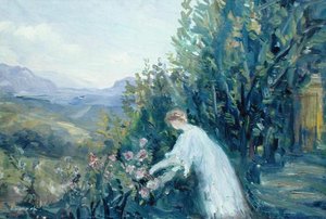 Nainen puutarhassa, n. 1909-1910 (öljy kankaalle)