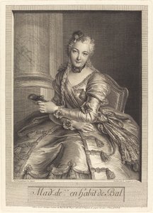 Rouva de M ... juhlapukussa tekijältä Pierre Louis de Surugue after Charles Antoine Coypel