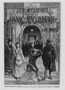 Etukannen kuvitus Leo Taxilin Les Mysteres de la Franc-Maconnerie -julkaisusta