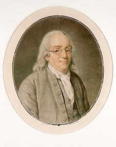 Muotokuva Benjamin Franklinista Silmälasit