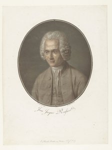 Jean-Jacques Rousseaun muotokuva Jean-Jacques Rousseau (otsikko esineessä) Kokoelma suuria miehiä (sarjan nimi) tekijältä Pierre Michel Alix