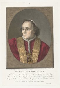Portret van Paus Pius VII Pius VII. suvereeni paavi (nimi esineessä) tekijältä Pierre Michel Alix