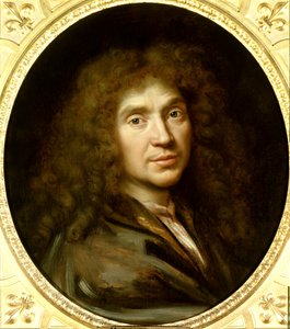 Molieren (1622-1673) Jean Baptiste Poquelinin muotokuva. Öljy kankaalle. Koko: 0,55 x 0,48. Pierre Mignardin (1612-1695) maalaus noin 1658. Chantilly. Musee Conde. - Molieren (1622-1673) Jean Baptiste Poquelinin muotokuva. Öljy kankaalle. 0,55 x 0,48. Pain