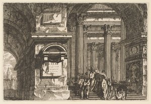 Hautajaiskohtaus temppelissä, n. 1760.