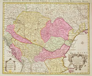 Unkarin kuningaskunnan kartta, 1742 (käsinvärinen kaiverrus)