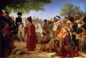 Ranskalainen:  Bonaparte fait grace aux revolutes du Caire 23. Octobre 1798 Napoleon Bonaparte armahtaa kapinalliset Kairossa 23. lokakuuta 1798. tekijältä Pierre Narcisse Guerin