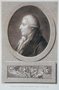 Jacques Brouillardin (1744-1806) kaivertama Francesco Bartolozzin (1727-1815) muotokuva (kaiverrus) tekijältä Pierre Noel Violet