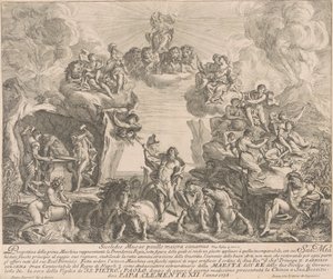 Kiinan Prima Macchina vuodelta 1738: Kuninkaallisen Providencen allegooria tekijältä Pierre Parrocel