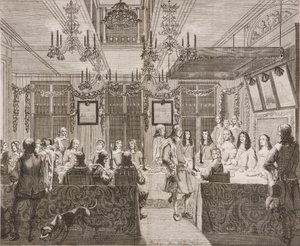 Kuningas Kaarle II ruokailemassa Lucy Walterin kanssa tekijältä Pierre Philippe