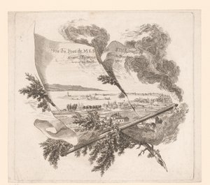 Zicht op de haven van Messina Näkymä Messinan satamasta piirretty ennen kuin maanjäristys saapui helmikuussa 1783. (otsikko esineessä) tekijältä Pierre Philippe Choffard (attributed to)