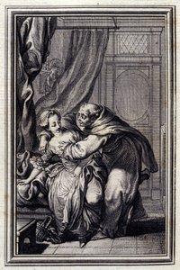 Kuinka henki tulee tyttöihin. Jean La Fontainen teoksessa Tales et nouvelles en verse. 1776. Kuvitus P.P. Choffard.