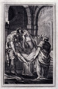 Efesoksen emäntä - Jean La Fontainen "" Tarinoita ja novelleja säkeissä" -osassa. 1776. P.P. Choffardin kuvitus.