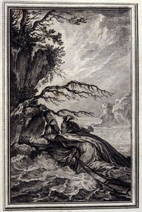 Garben kuninkaan morsian - Jean La Fontainen "" Tarinoita ja uutisia säkeessä "". 1776. P.P. Choffardin kuvitus. tekijältä Pierre Philippe Choffard