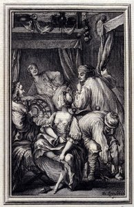 Le Cradle - Jean La Fontainen "" Tarinoita ja novelleja säkeissä" -osassa. 1776. P.P. Choffardin kuvitus.