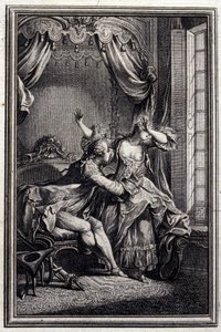 Richard Minulto - Jean La Fontainen teoksessa "" Tarinoita ja novelleja säkeissä "". 1776. P.P. Choffardin kuvitus.