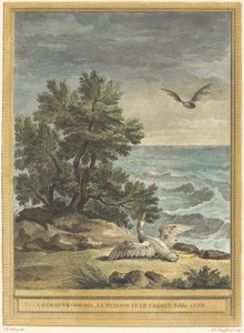 Lepakko, pensas ja ankka tekijältä Pierre Philippe Choffard after Jean Baptiste Oudry