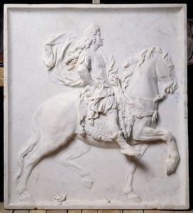 Matala reliefi, joka esittää Ludvig XIV:tä (1638-1715) hevosella (veistos) tekijältä Pierre Puget