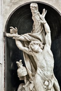 St Sebastian, yksityiskohta (veistos