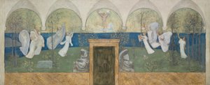 Valmisteleva maalaus teokseen The inspiring Muses aclaim the Genius, Valon lähettiläs, 1895 tekijältä Pierre Puvis de Chavannes