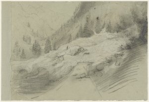 Lumivyöry alppimaisemassa tekijältä Pierre Puvis de Chavannes