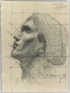 Miehen pää sivukuvassa tekijältä Pierre Puvis de Chavannes