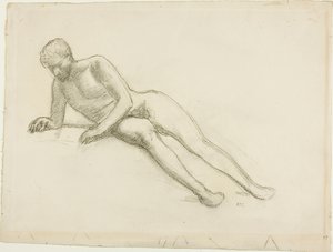Makuuasennossa oleva miespuolinen alaston tekijältä Pierre Puvis de Chavannes