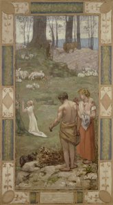 Pyhä Genevieve lapsena rukouksessa tekijältä Pierre Puvis de Chavannes