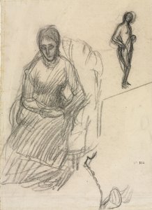Tutkimus Madame Marie Cantacuzènesta, Tutkimus seisovasta naisen alastonkuvasta, n. 1883. tekijältä Pierre Puvis de Chavannes