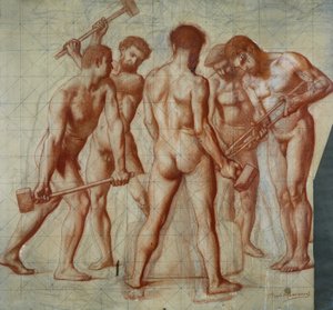 The Forgers, tutkimus "Allegorie du Travail" (punainen liitu paperille)