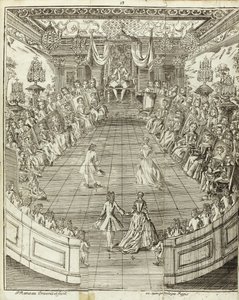 Kuvitus elokuvasta Tanssiva mestari, 1734 tekijältä Pierre Rameau