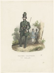 Belgialainen vapaaehtoinen metsästäjä, 1831 Chasseur Volontaire De Chasteller (nimi esineessä) tekijältä Pierre Simonau